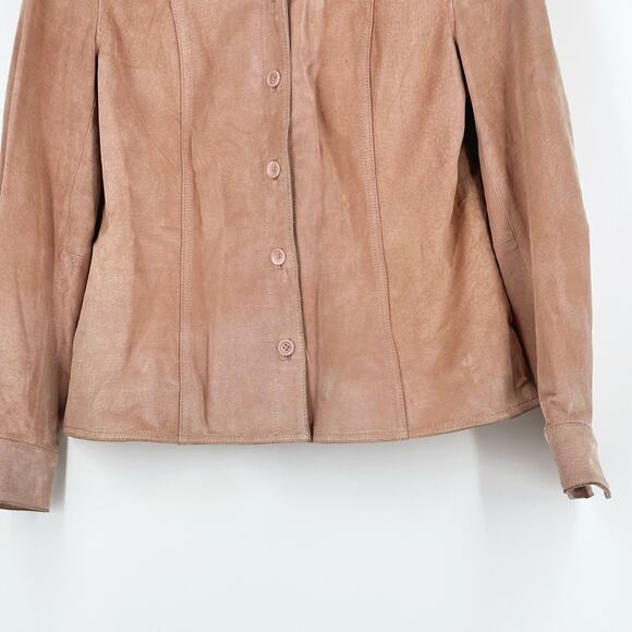 VTG Y2K Cherokee Womens Suede Shacket Jacket Small Retro Boho Unisex 90s Pink - Picture 3 of 11